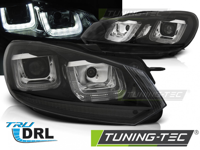 LED Tagfahrlicht Upgrade Scheinwerfer für VW Golf 6 08-12 schwarz